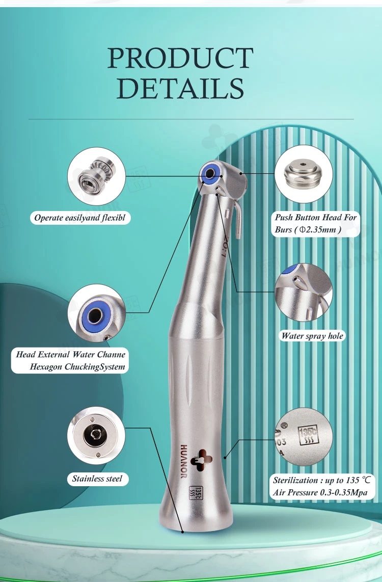 Dental Instrument Clinic Hospital Implant 20: 1 Contra Angle Low Speed Turbine Surgery Reduction Green Ring Handpiece