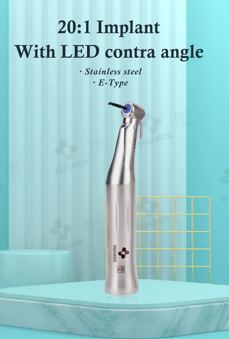 20: 1 Dental Contra Angle Handpiece Low Speed Handpiece Dental Implantology Push Button Contra Angle